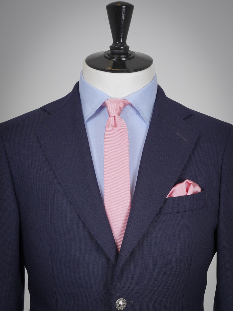 Skinny light pink tie & hanky