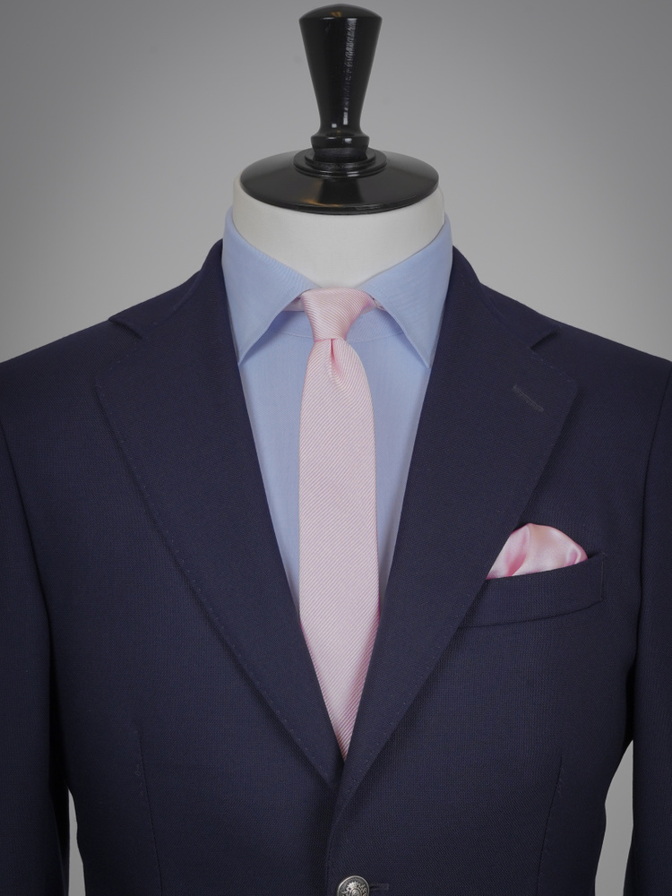 Skinny very light pink tie & hanky