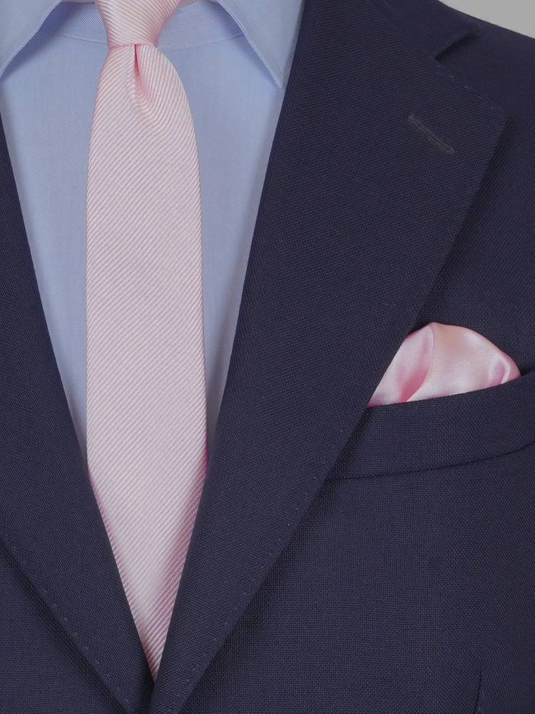 Skinny very light pink tie & hanky