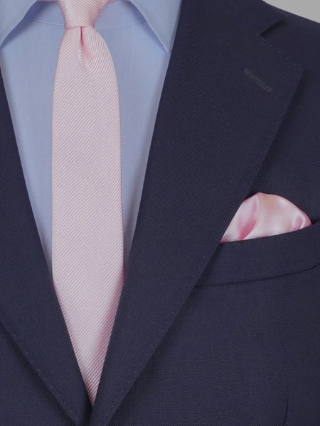 Skinny very light pink tie & hanky