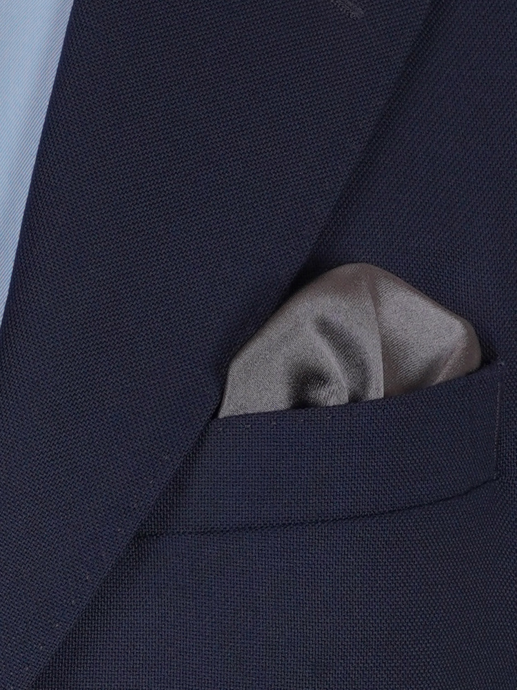 Sötétszürke szűk nyakkendő & díszzsebkendő