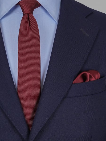 Skinny burgundy tie & hanky