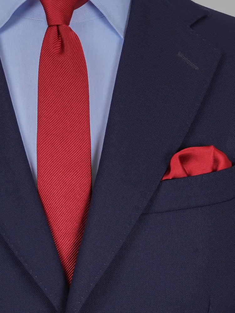 Skinny cherry Red tie & hanky