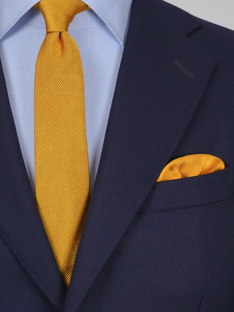Skinny mustard gold tie & hanky