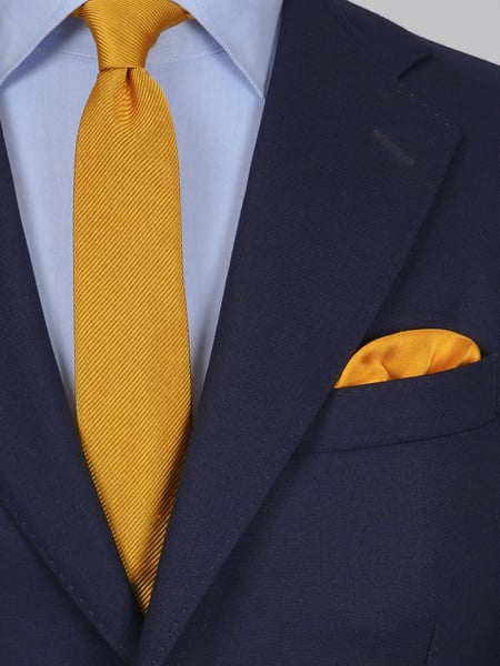Skinny mustard gold tie & hanky
