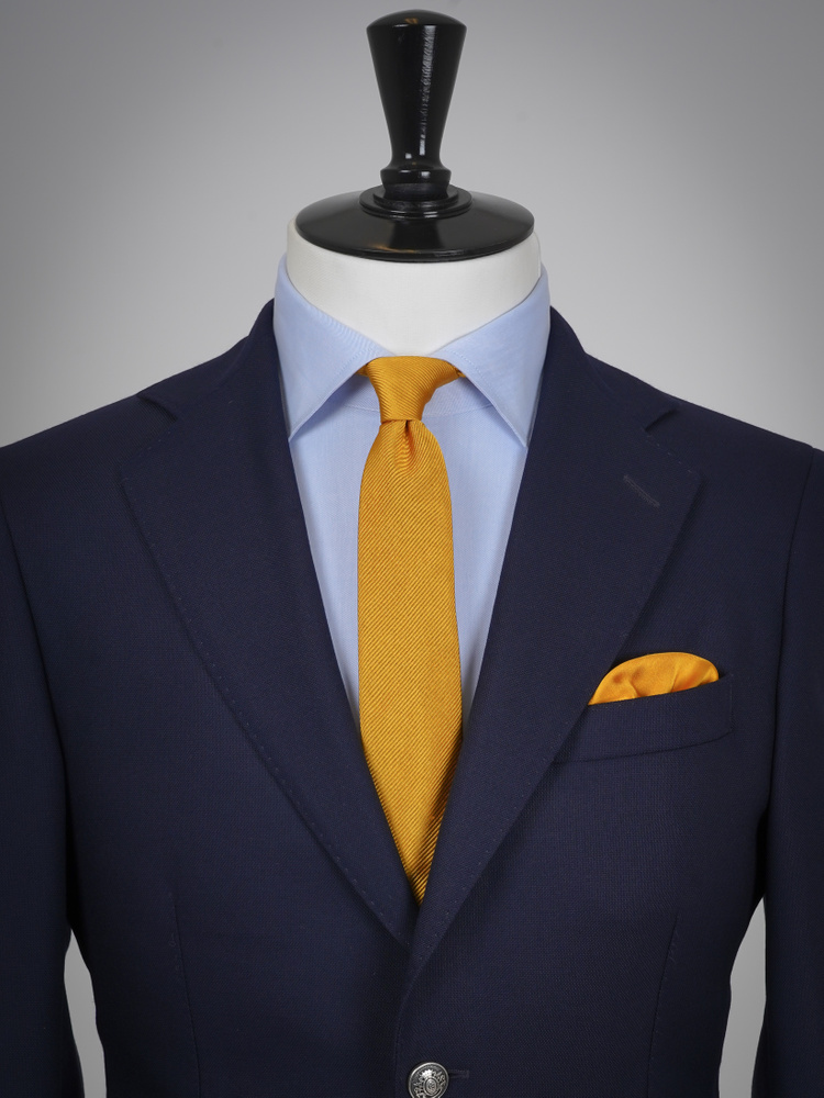 Skinny mustard gold tie & hanky