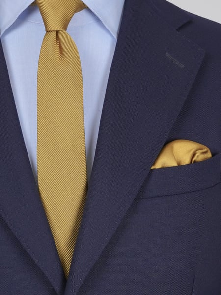Skinny gold tie & hanky