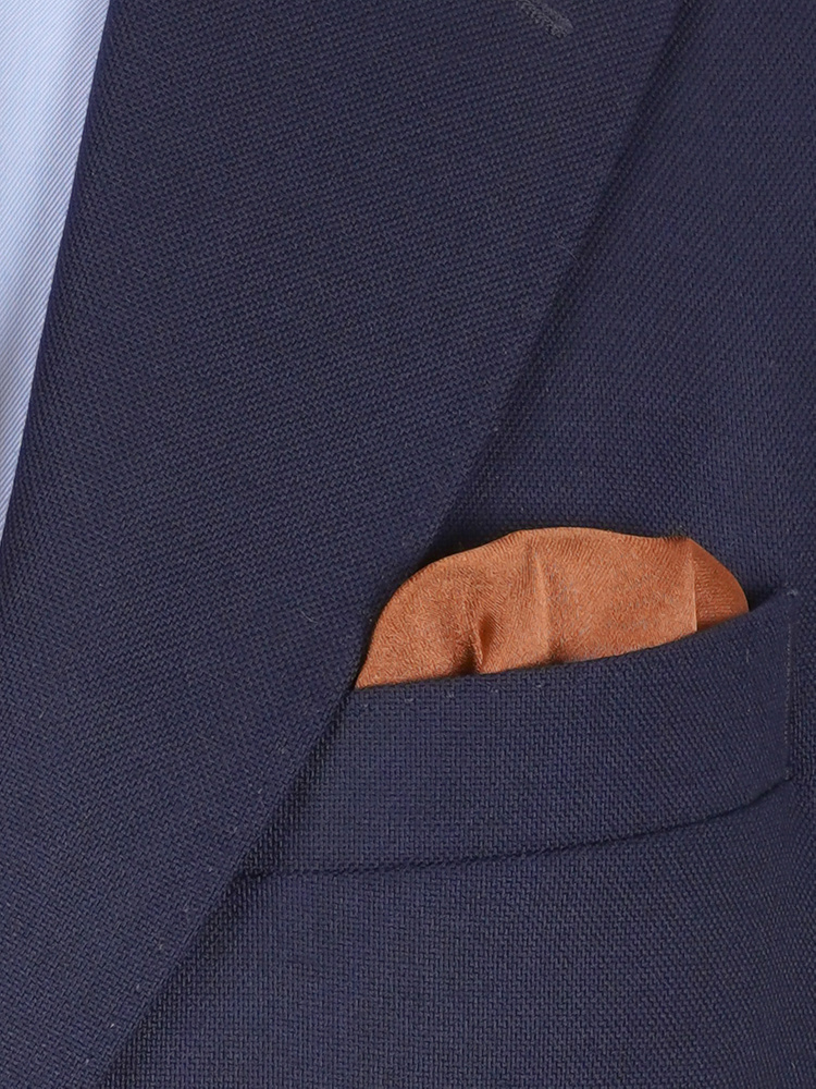 Corbata estrecha marrón & pañuelo de bolsillo