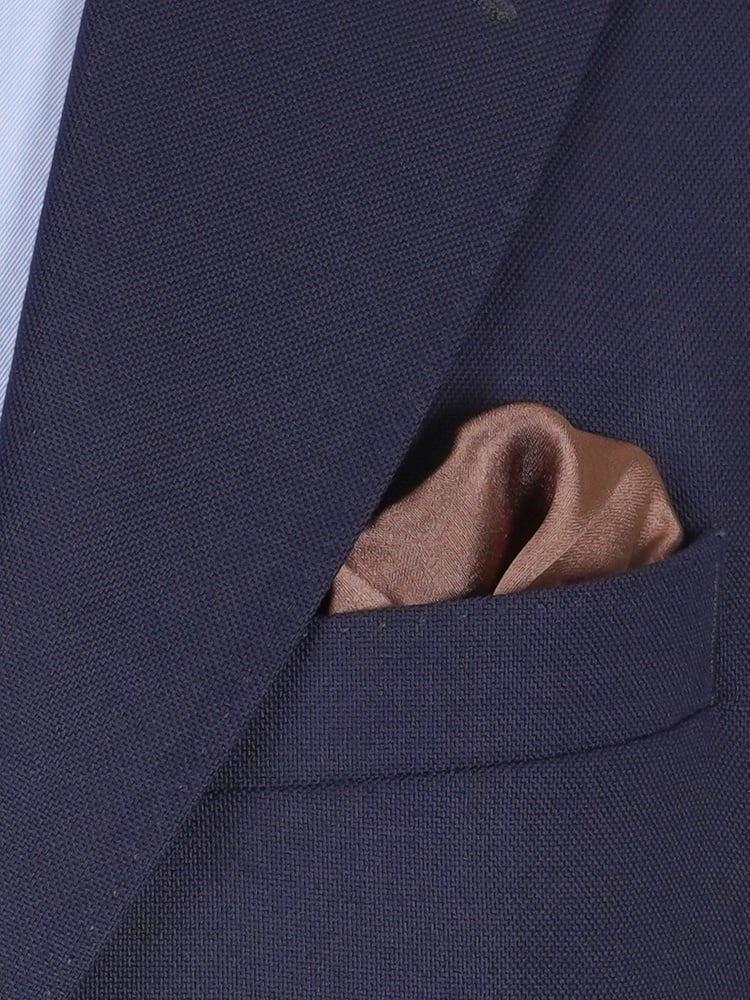 Tummanruskea kapea solmio & taskuliina