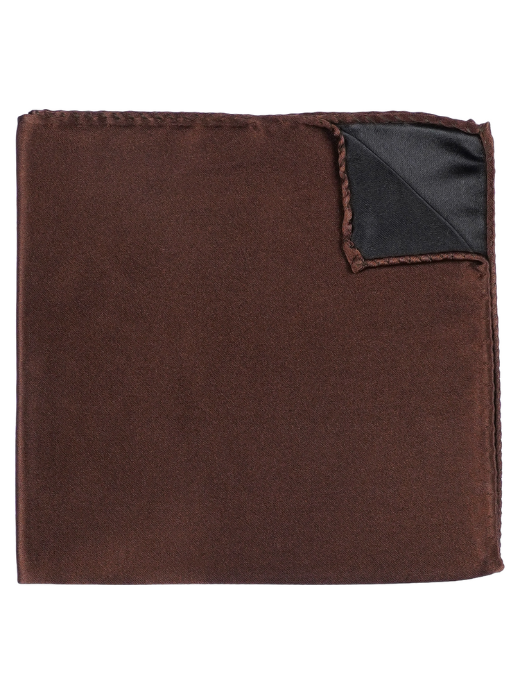 Cravate marron nuit étroite avec pochette de costume