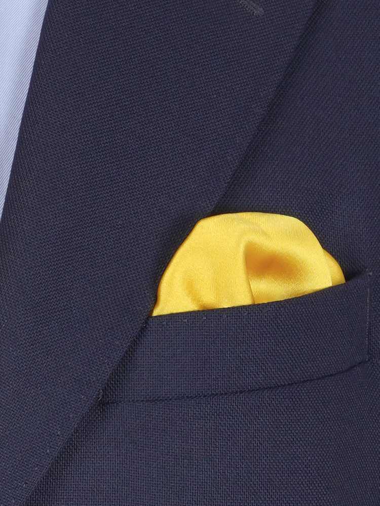 Corbata estrecha amarilla & pañuelo de bolsillo