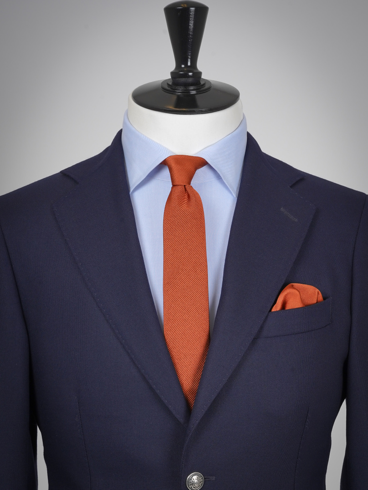 Skinny copper orange tie & hanky