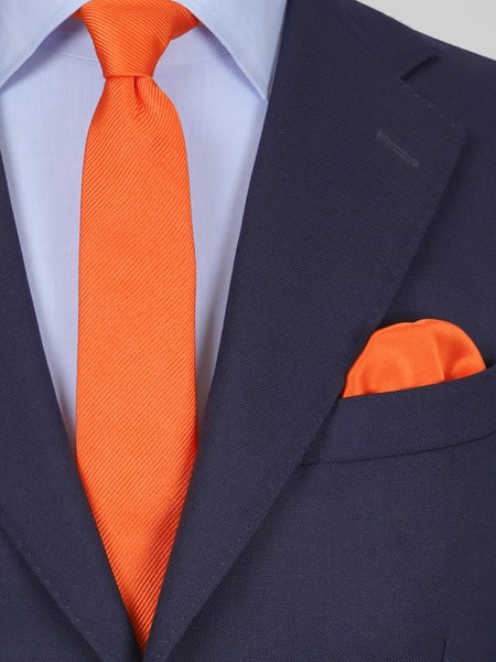 Skinny orange tie & hanky