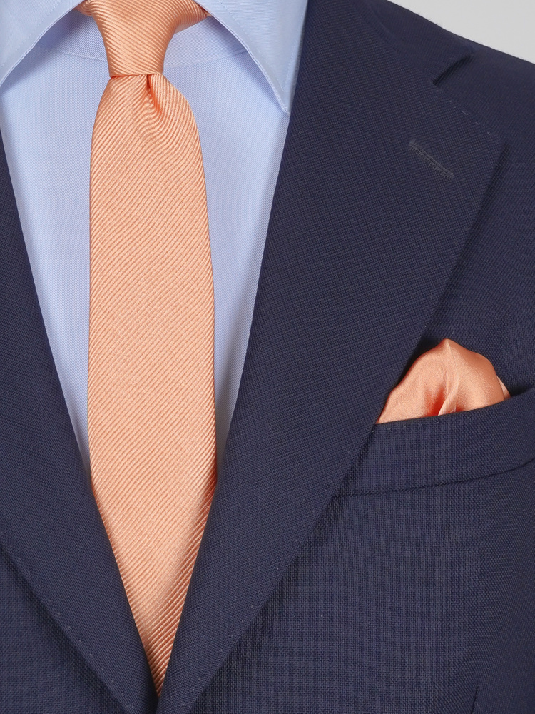 Skinny apricot tie & hanky