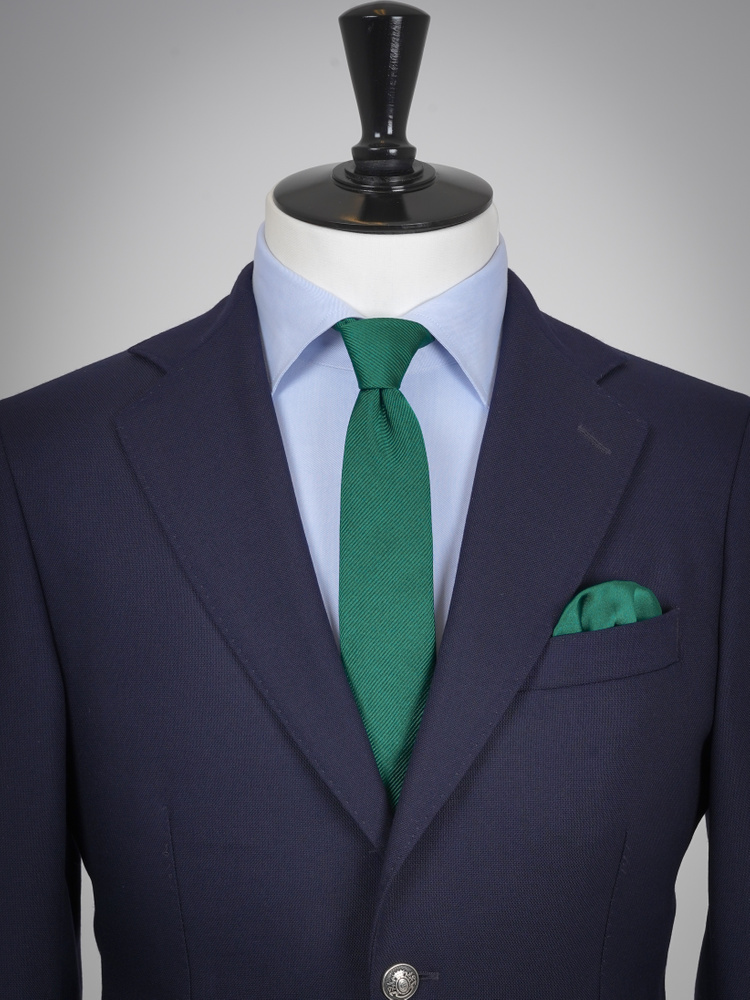 Skinny dark emerald green tie & hanky