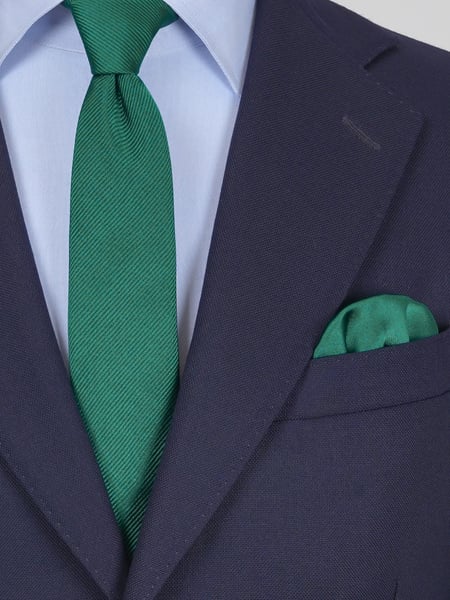 Skinny dark emerald green tie & hanky