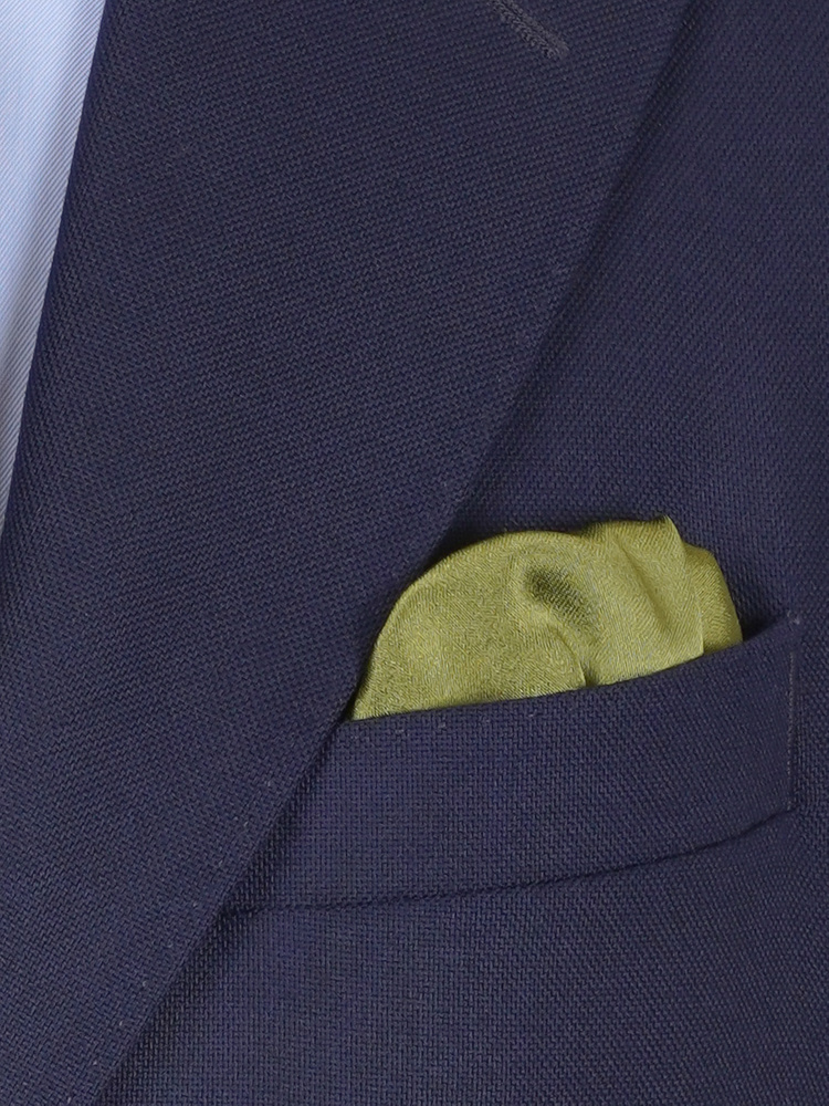 Schmale olivgrüne Krawatte & Einstecktuch