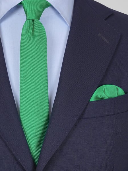 Skinny emerald green tie & hanky