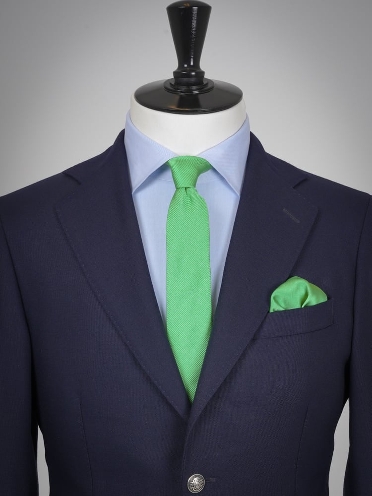 Skinny light green tie & hanky