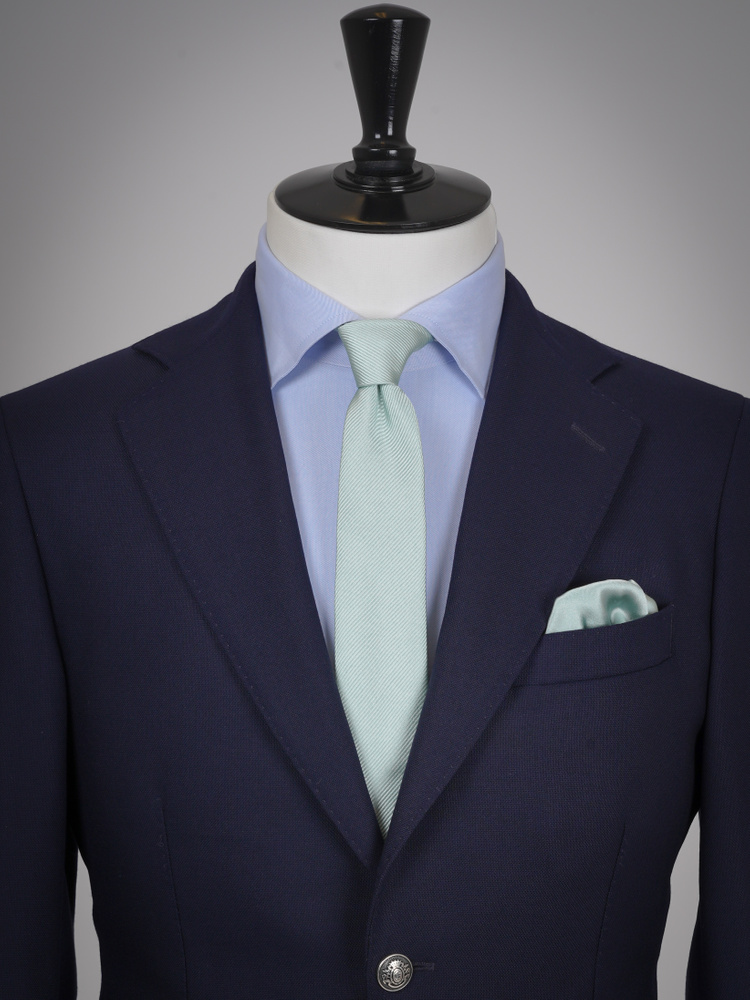 Skinny mint green tie & hanky