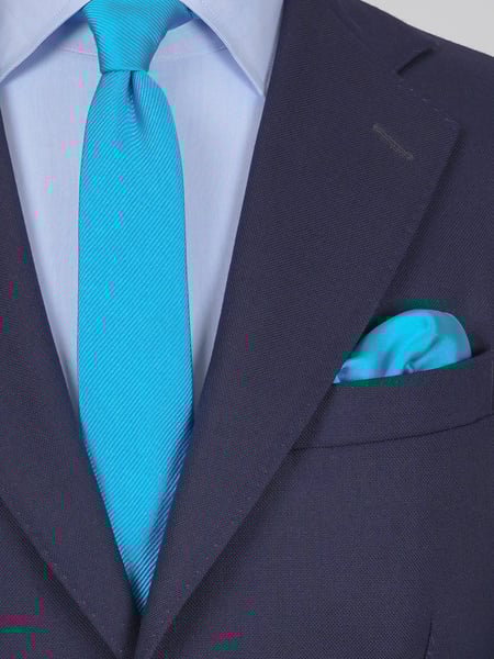 Skinny turquoise tie & hanky