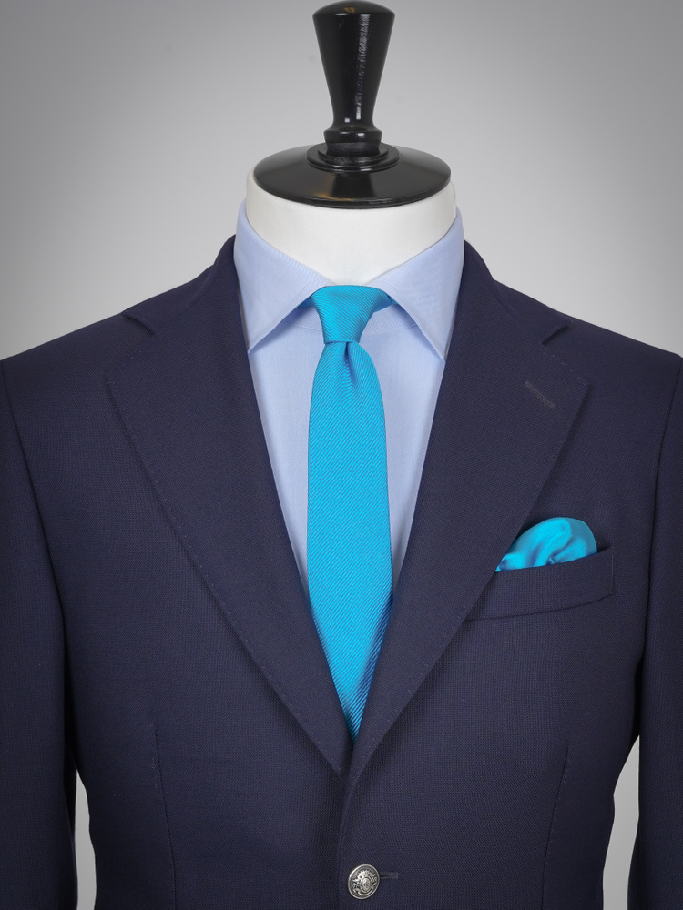 Skinny turquoise tie & hanky
