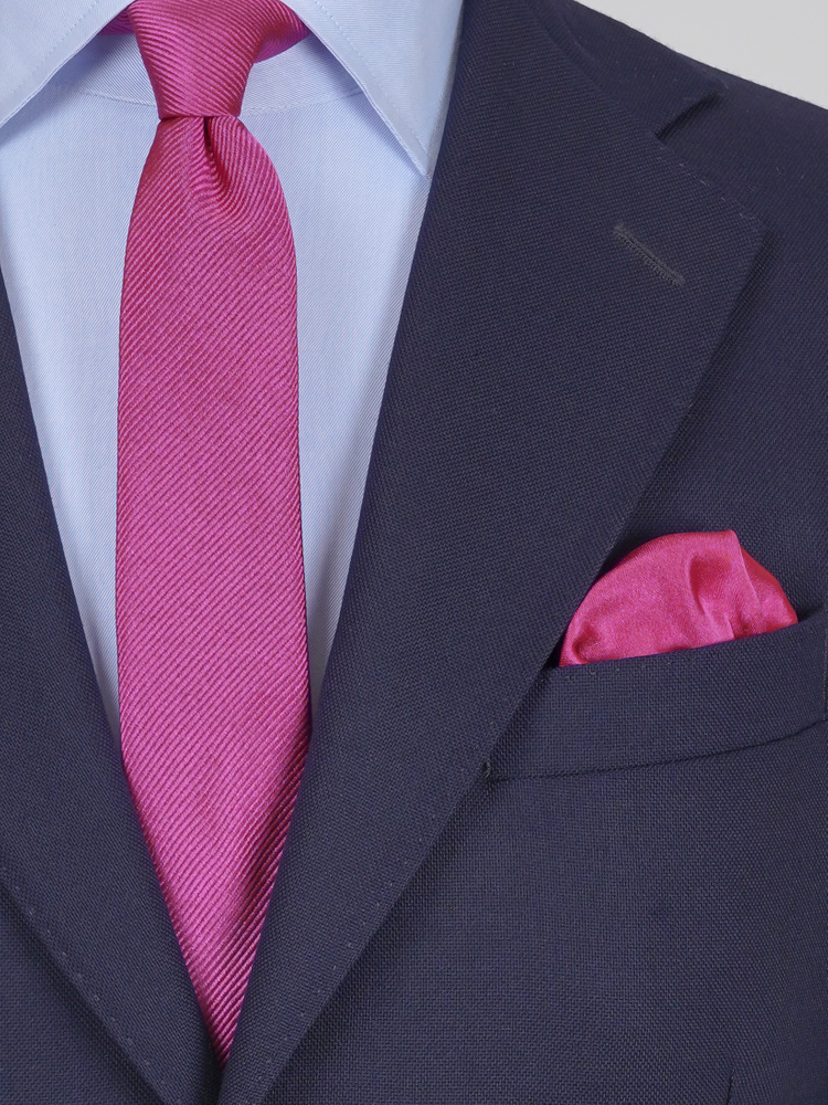 Skinny rose purple tie & hanky