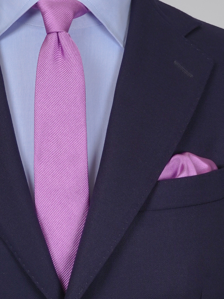 Skinny light purple tie & hanky