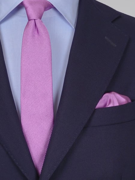 Skinny light purple tie & hanky