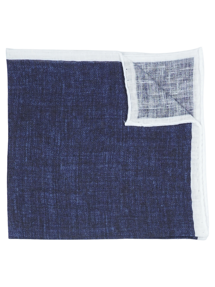 Dunkelblaues Einstecktuch Lino