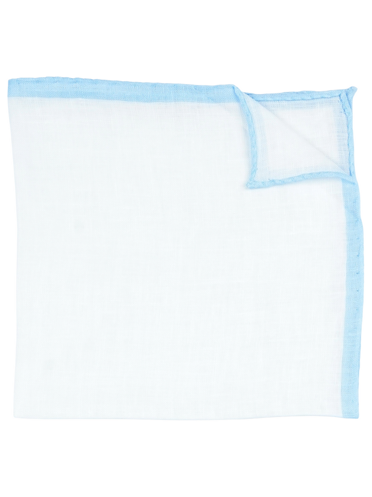 Pochette de costume blanche Lino | Bleu clair