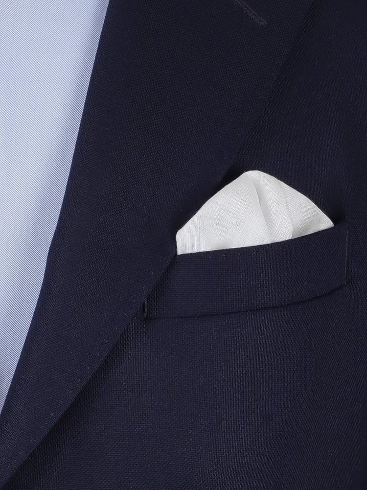 Pochette de costume blanche Lino | Bleu clair
