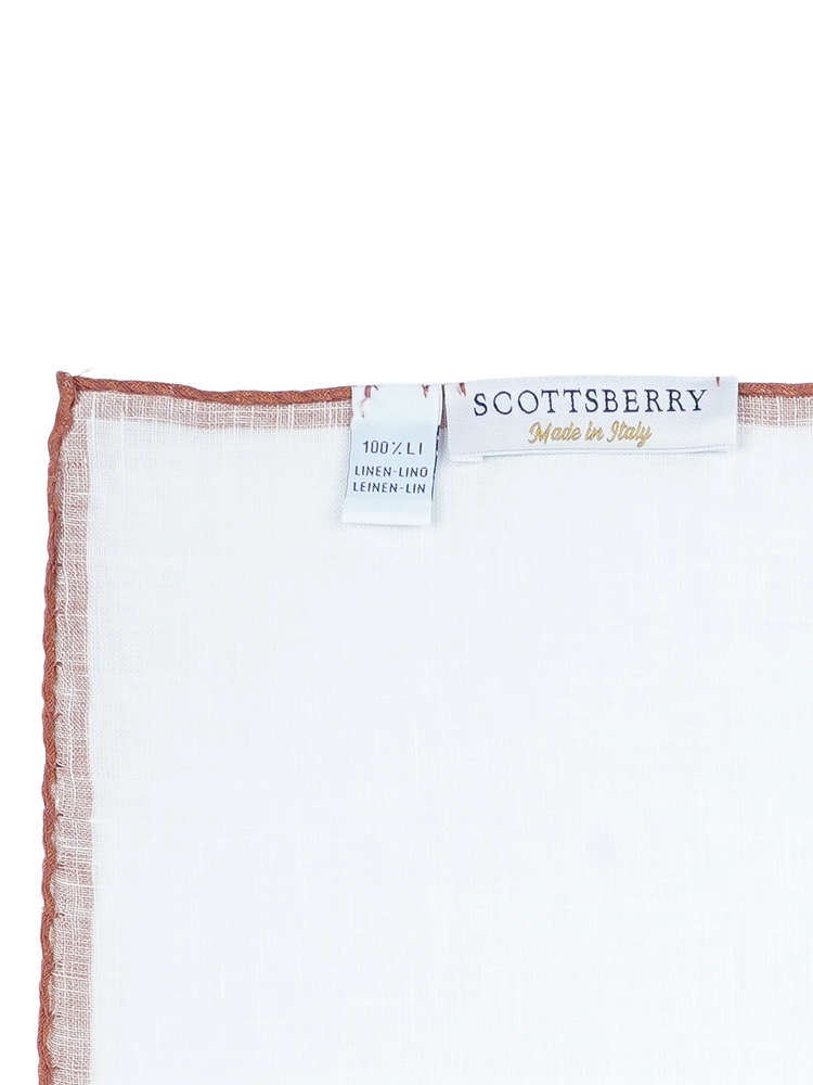 Pochette de costume blanche Lino | Marron clair