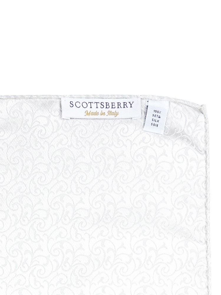 Lys sølvfarvet lommeklud Lusso