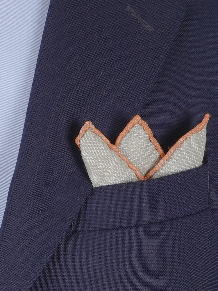 Beige & orange lommeklud