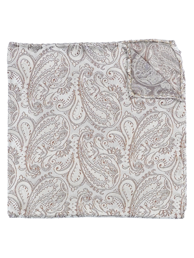 Beige paisleymønstret lommeklud Civita