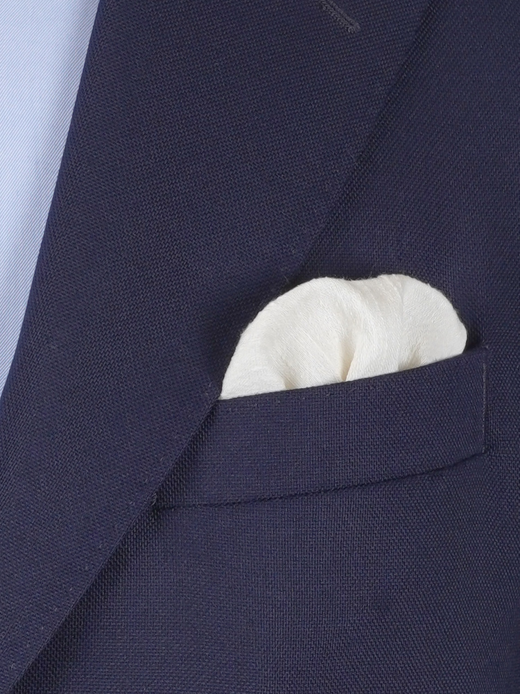 Creme white Shantung hanky