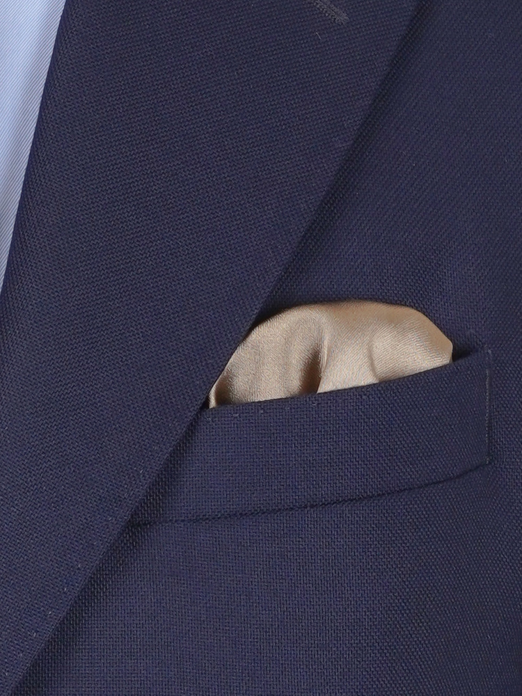 Skinny warm beige tie & hanky