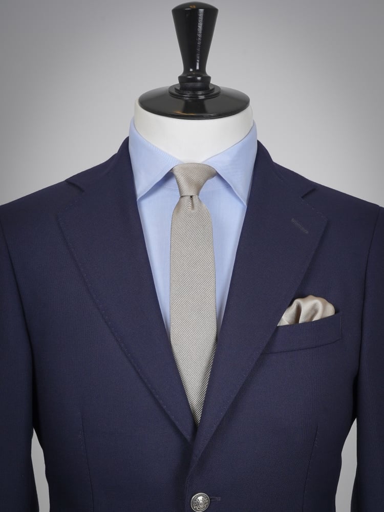 Skinny greige beige tie & hanky