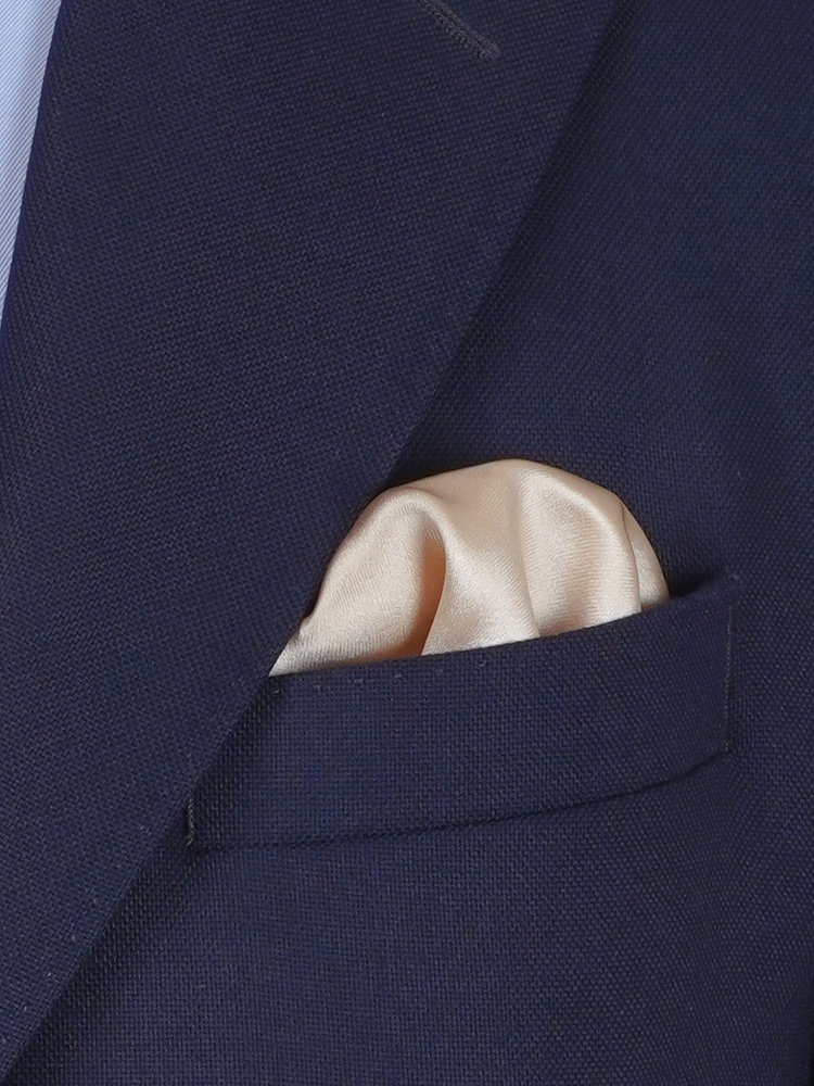 Skinny champagne tie & hanky