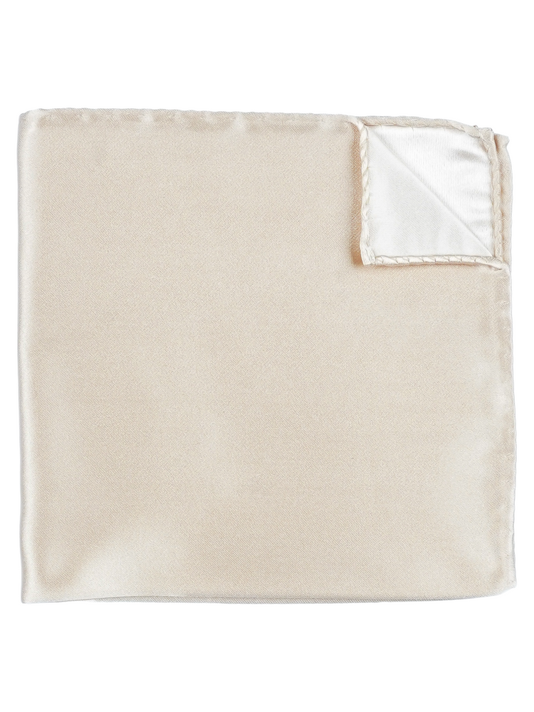 Skinny champagne tie & hanky