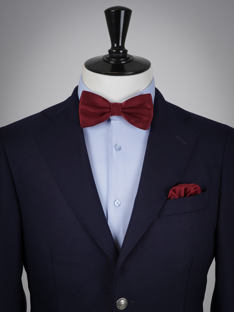 Weinrote Fliege & Einstecktuch