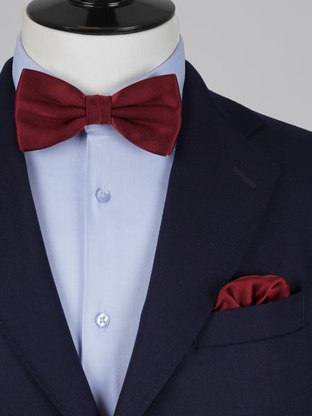 Weinrote Fliege & Einstecktuch