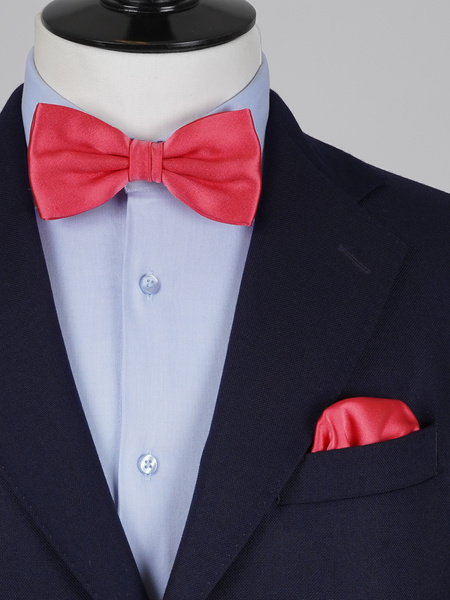 Korallenfarbene Fliege & Einstecktuch