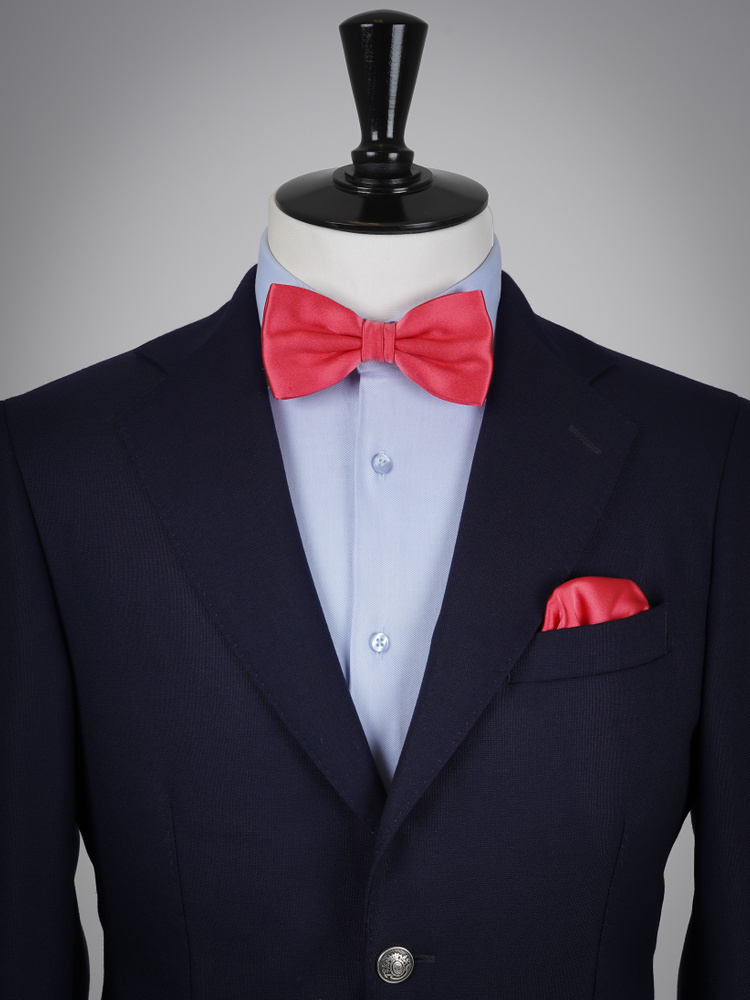 Korallenfarbene Fliege & Einstecktuch