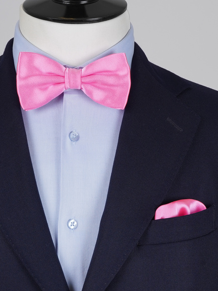 Laço rosa & lenço de bolso