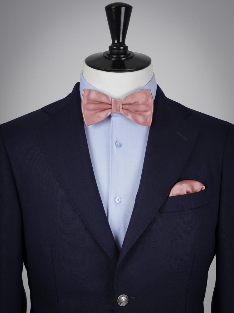 Laço rosa velho & lenço de bolso