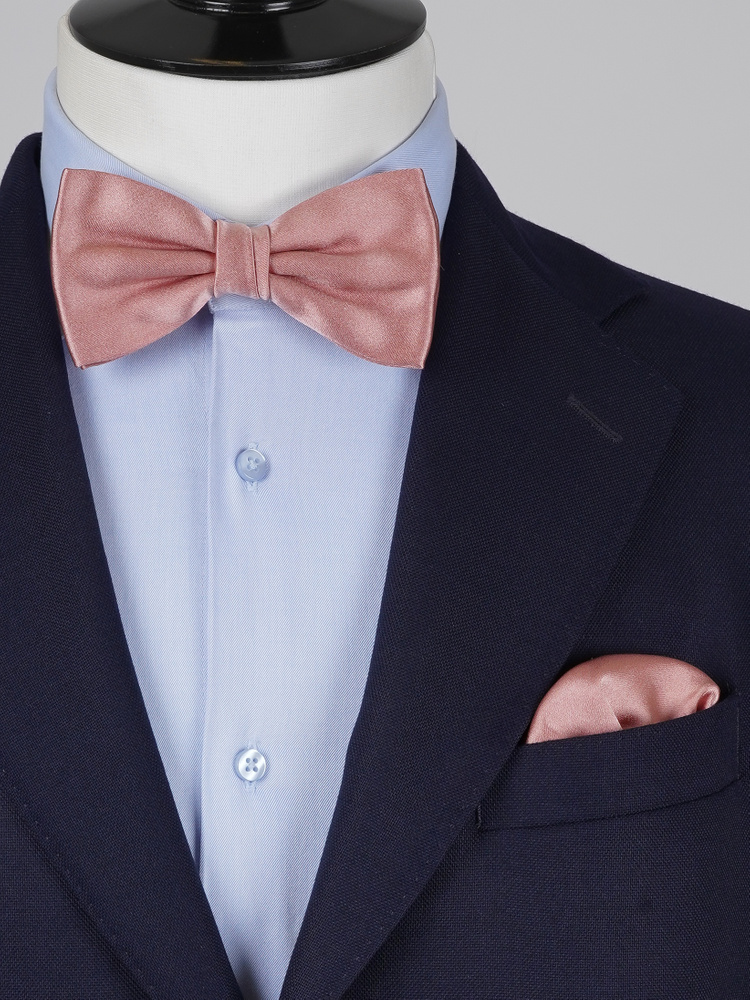 Laço rosa velho & lenço de bolso