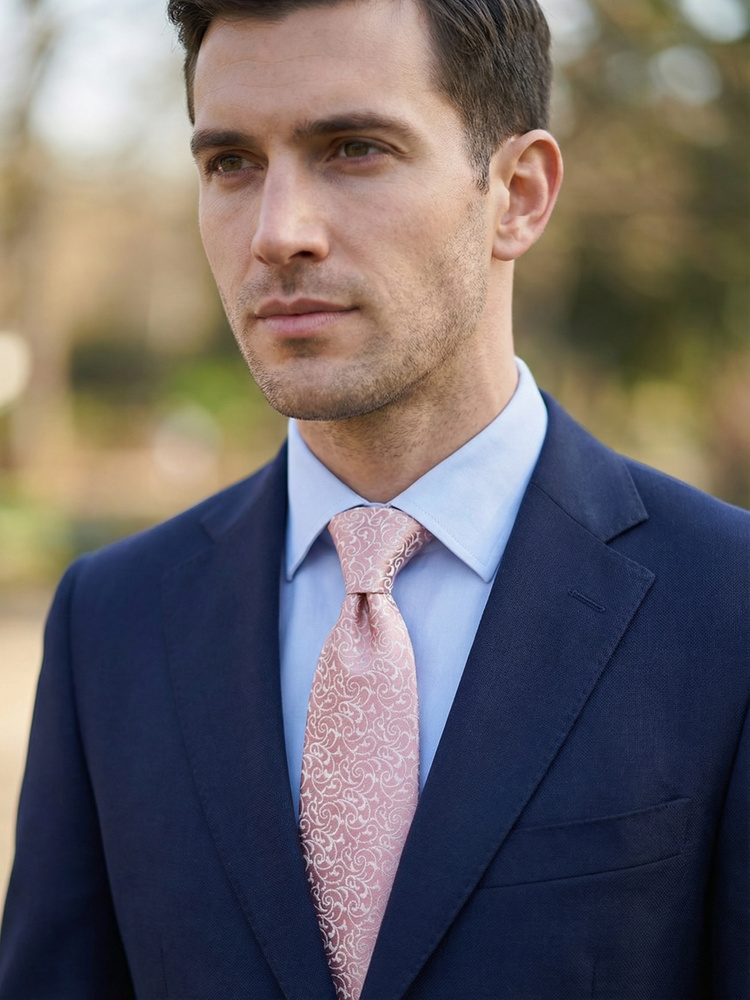 Cravatta Sottile Uomo Colore Rosa – Larghezza 6 Cm – Taglia Unica
