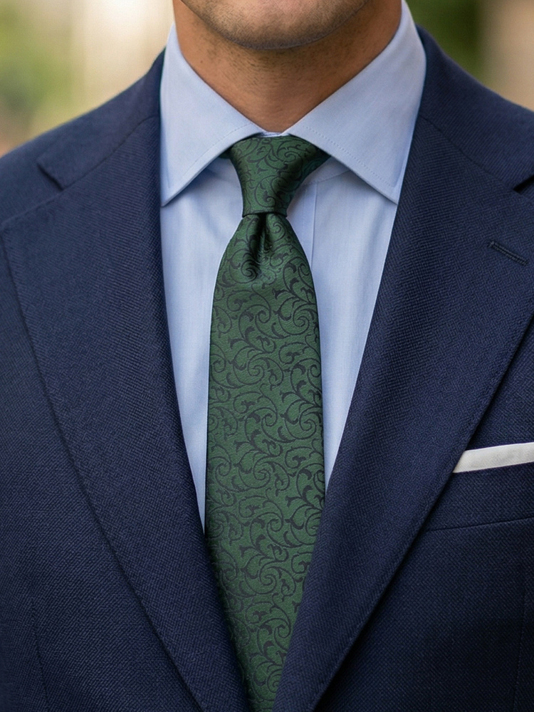 Mörkgrön smal slips Lusso